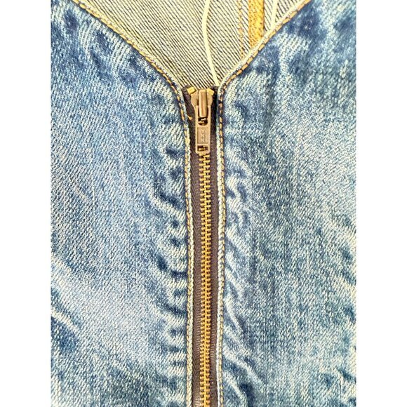 NWT Ramy Brook Denim Zippered Crop Top Vest XS Medium Wash MSRP $195 - Picture 10 of 10